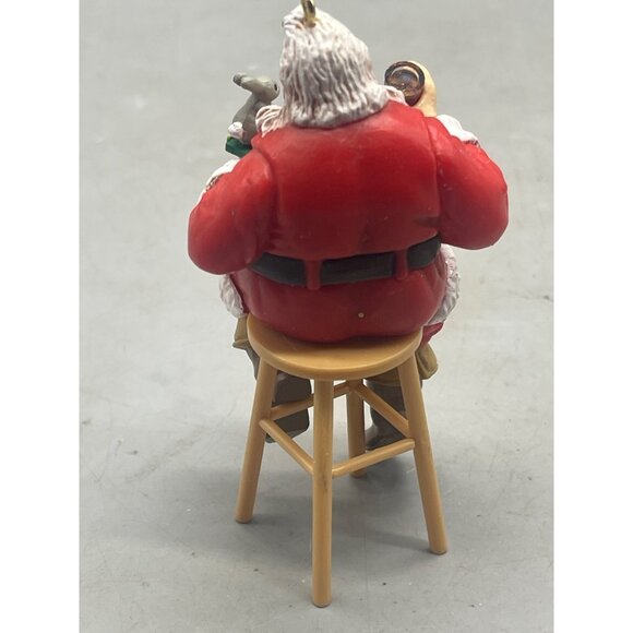 Christmas ornament Trimming A Tree coca cola 1990 bunny stool 4" red white READ - Picture 3 of 8